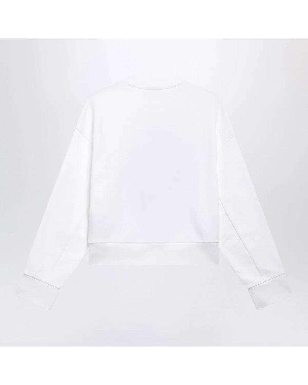 Moncler White Cotton Sweatshirt With Embroidered Logo
