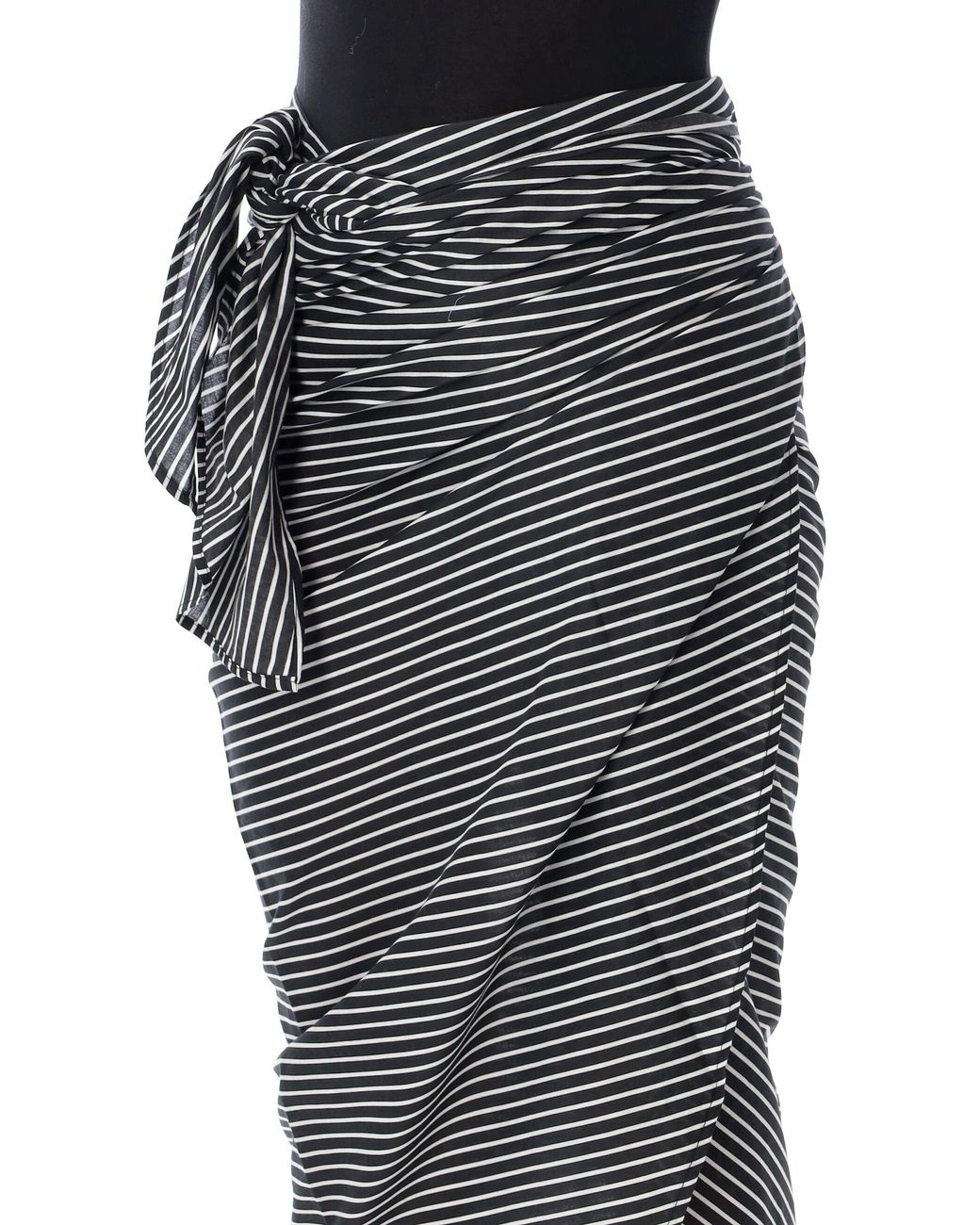 Frankie Shop Black Thira Striped Wrap Skirt