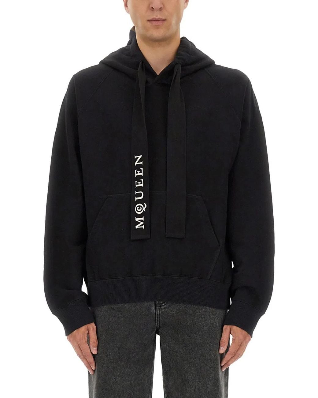 McQueen Black Cotton Sweatshirts for men