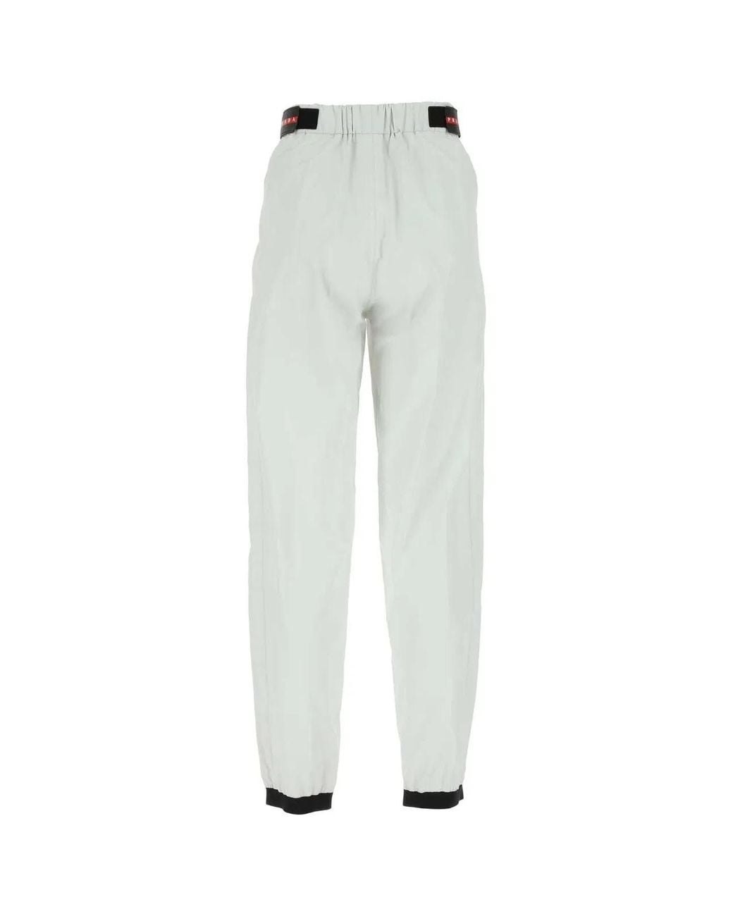 Prada White Chalk Nylon Tech Pant