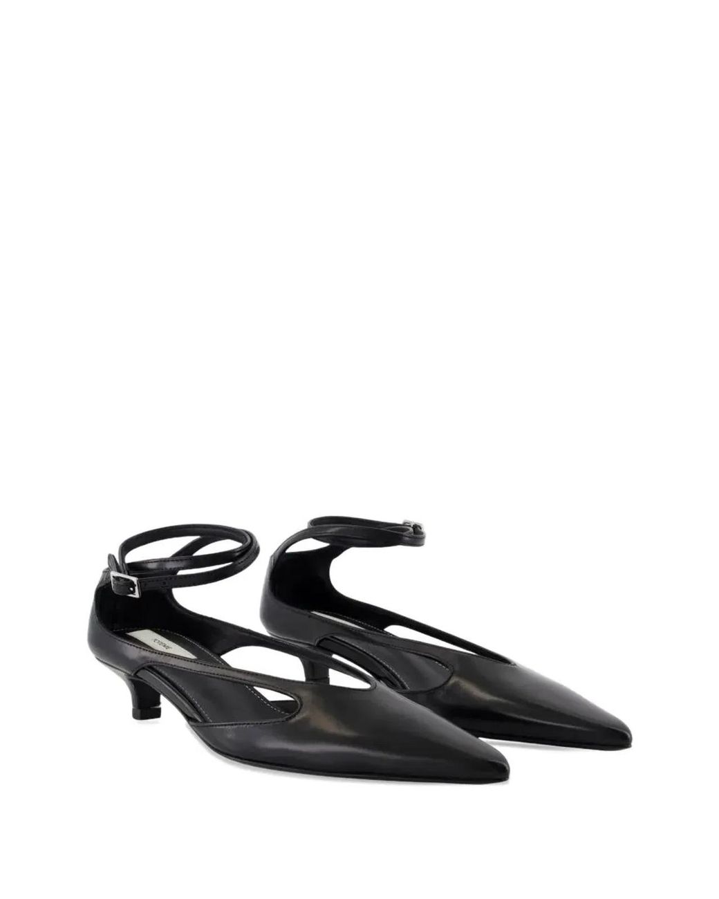 Totême White 35Mm Pointed Ankle-Strap Pumps