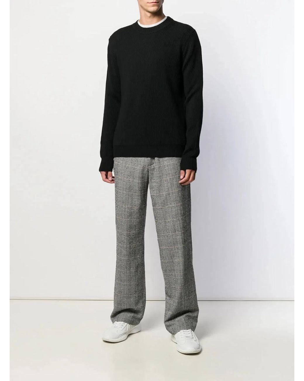 Roberto Collina Black Crewneck Sweater for men