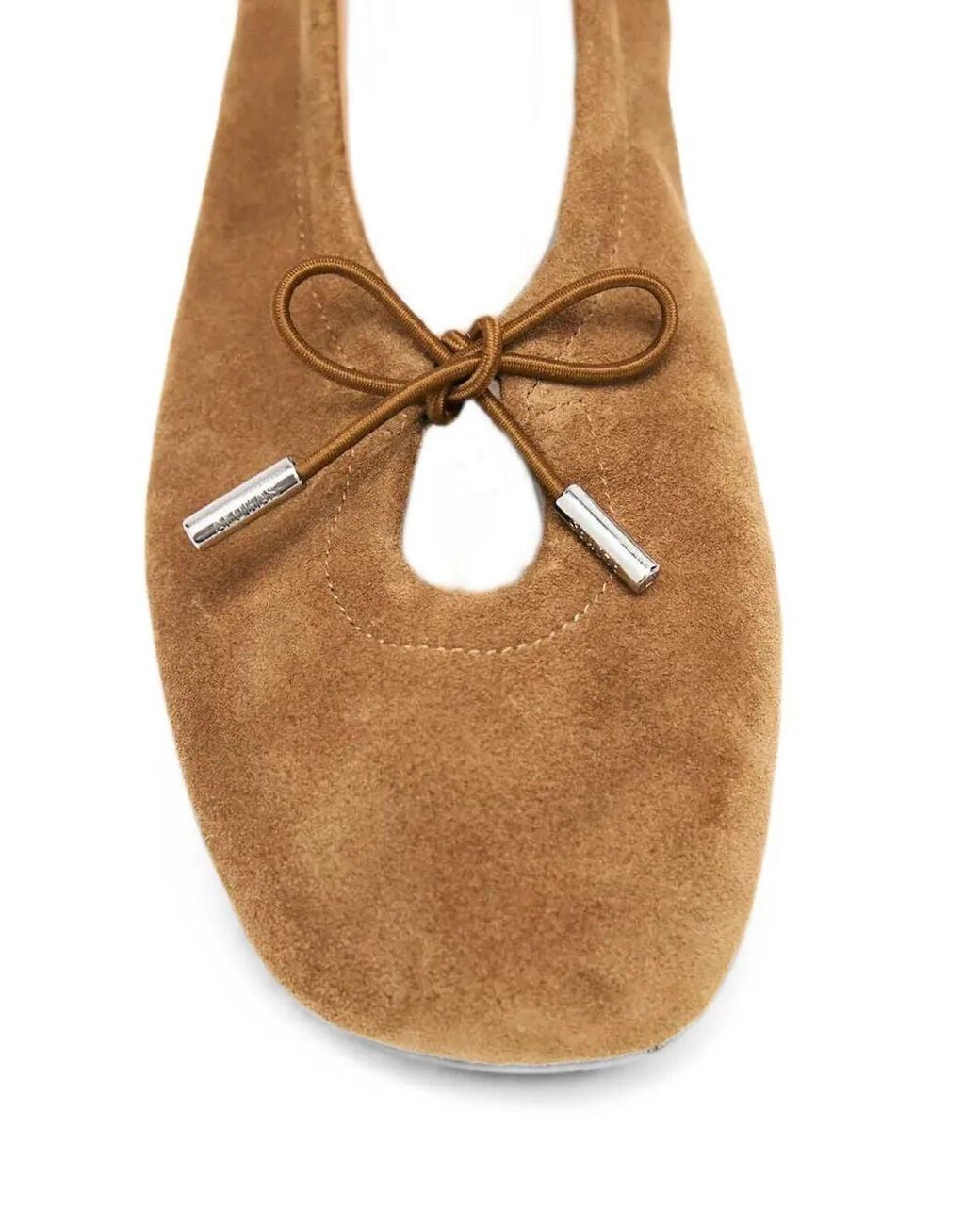 Alohas White "Rosalind" Suede Leather Ballet Flats