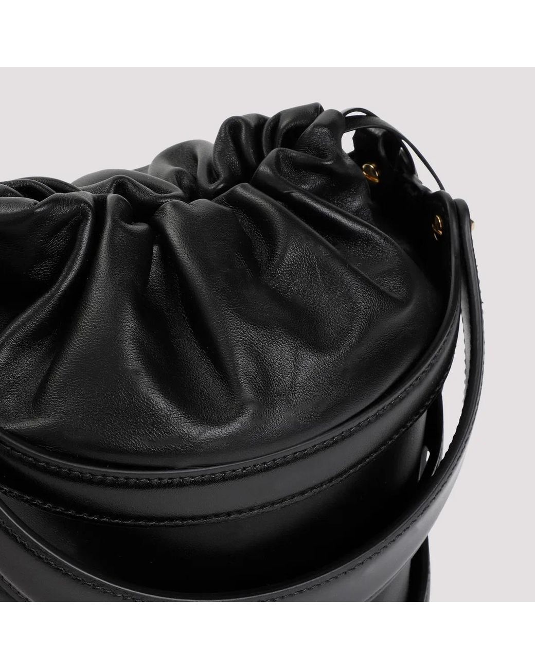 McQueen Black Leather The Rise Bucket Bag