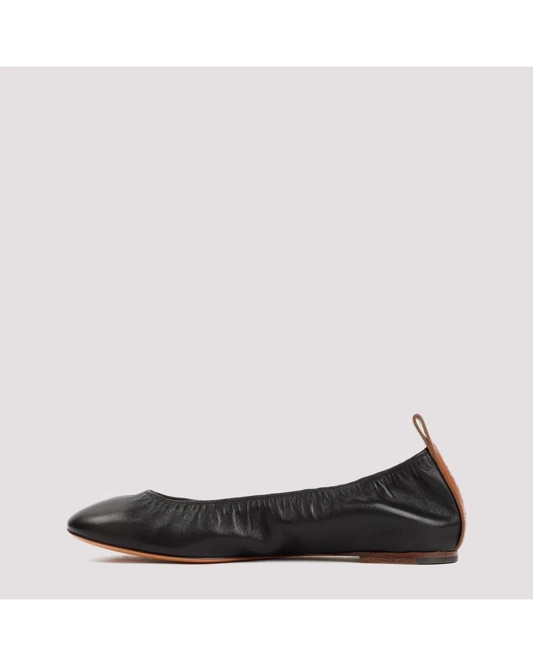 Lanvin Black Sleek And Sophisticated Leather Ballerina Flat For