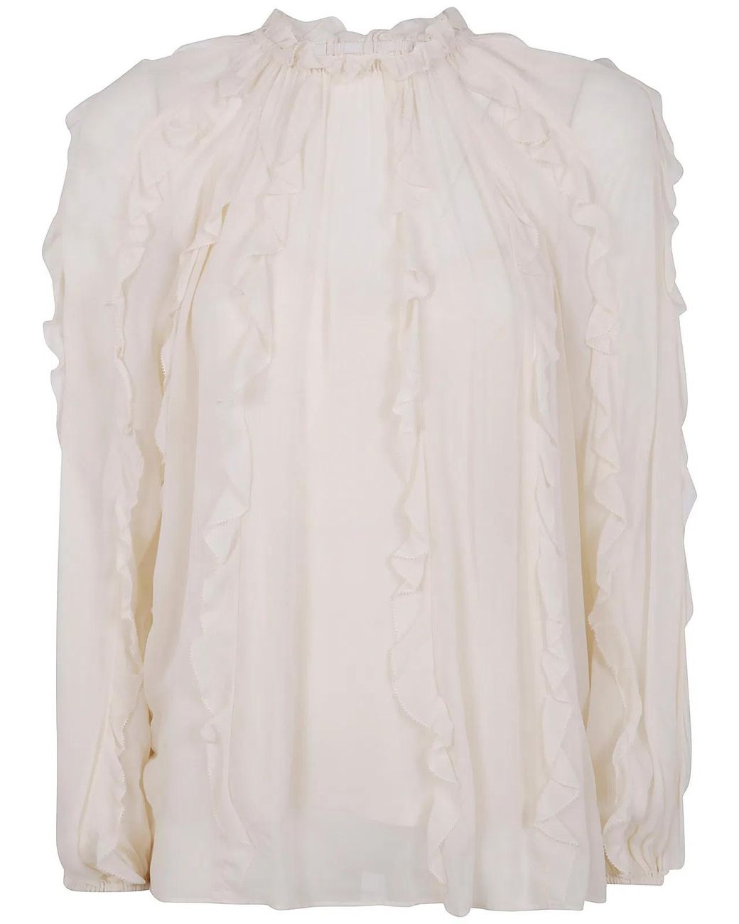 Zimmermann Natural "Frill" Billow Blouse