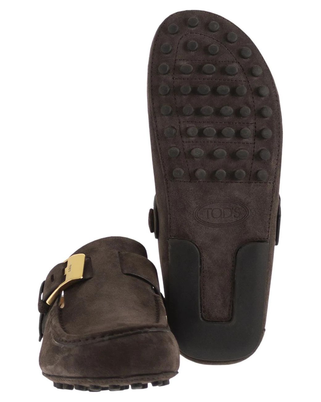 Tod's Brown Suede Sabot Loafers