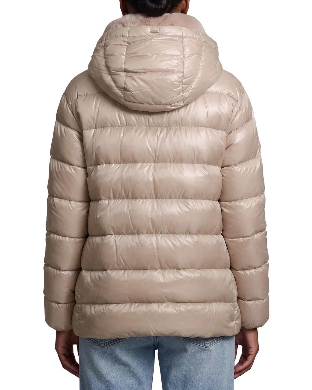 Herno Natural Ultralight Down Jacket With Faux Fur