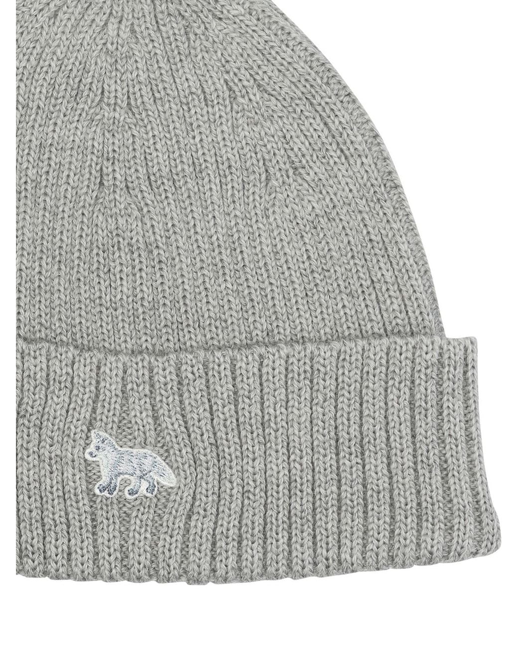 Maison Kitsuné Gray Maison Kitsuné "Baby Fox" Beanie