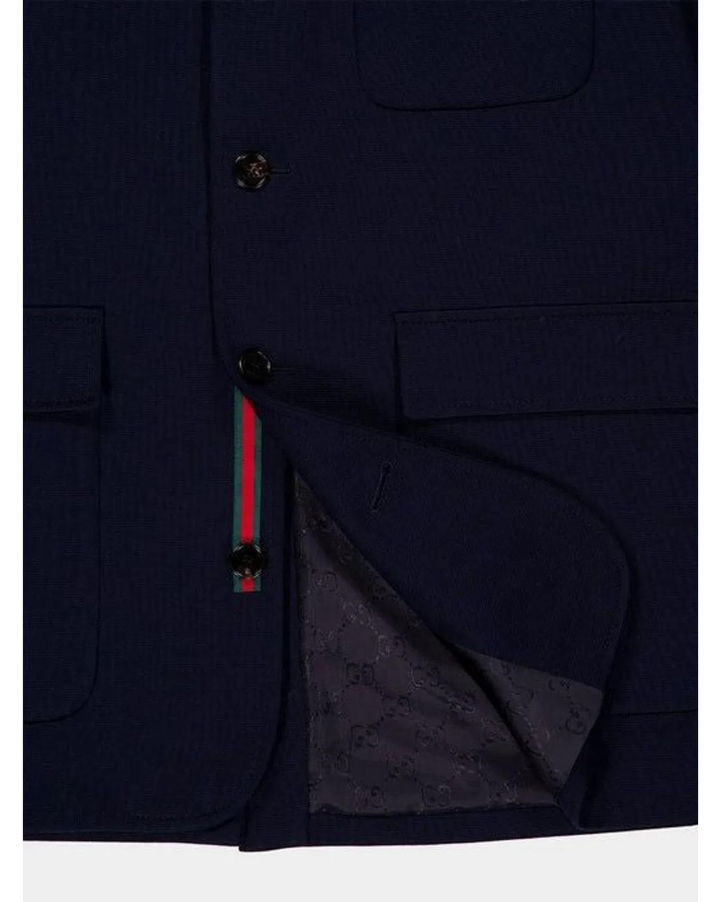 Gucci Blue Patch-Pocket Jacket for men