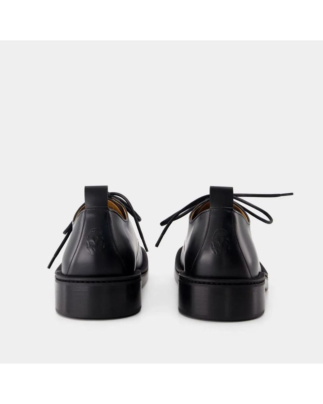 McQueen Black Lace Up Derbies for men