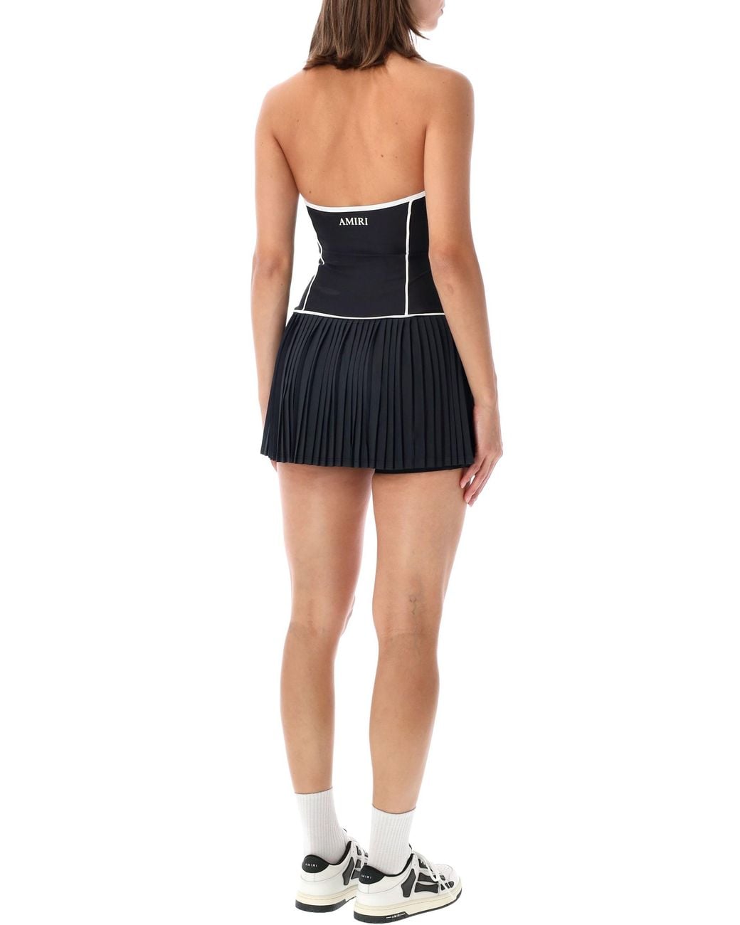 Amiri Black Pleated Mini Dress