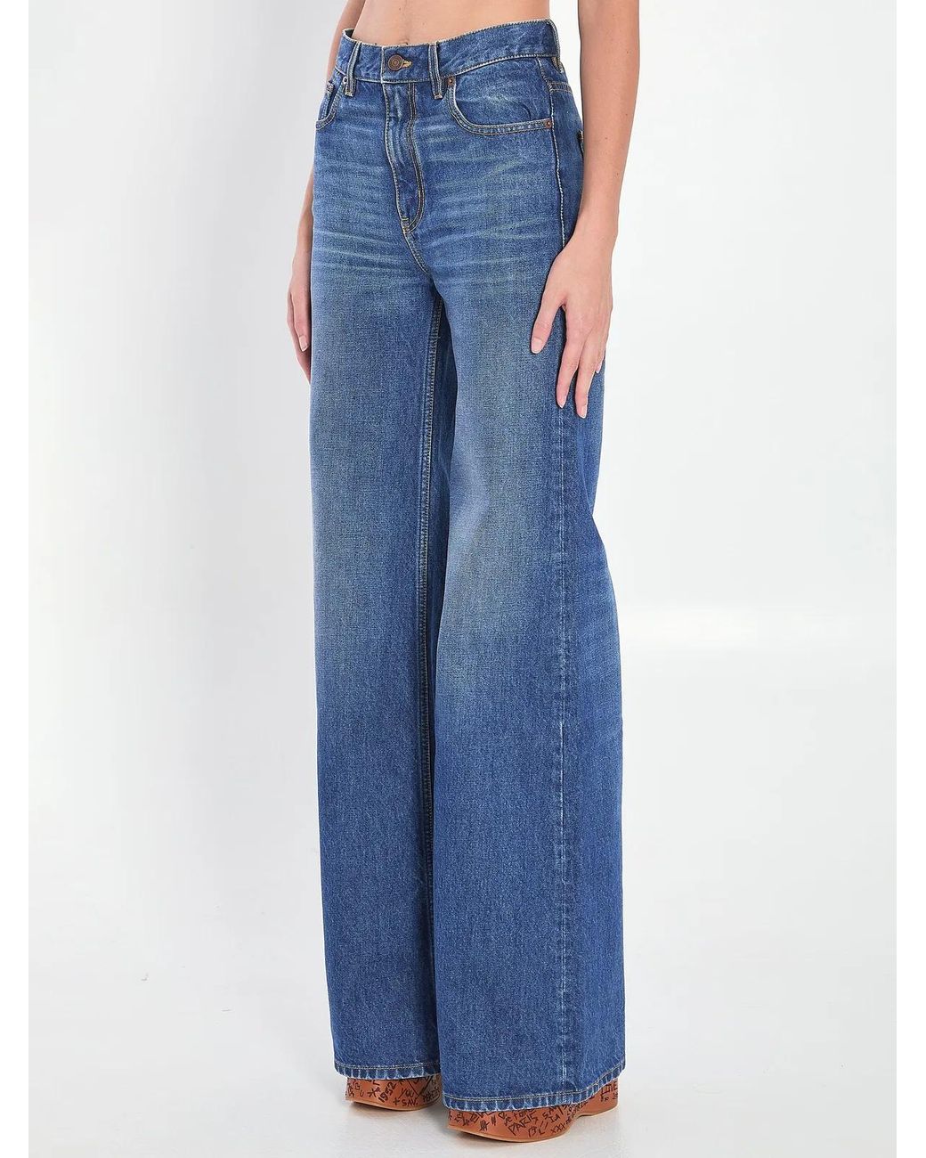 Chloé Blue High-Rise Flare Denim Pant