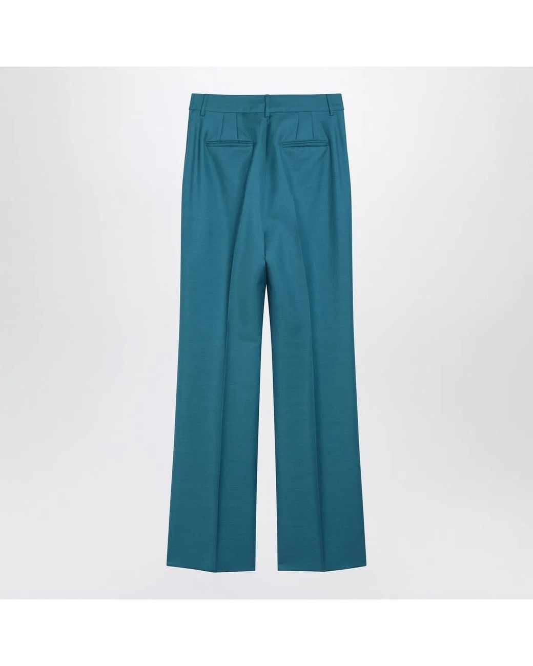 Max Mara Blue Wool And Silkblend Trousers