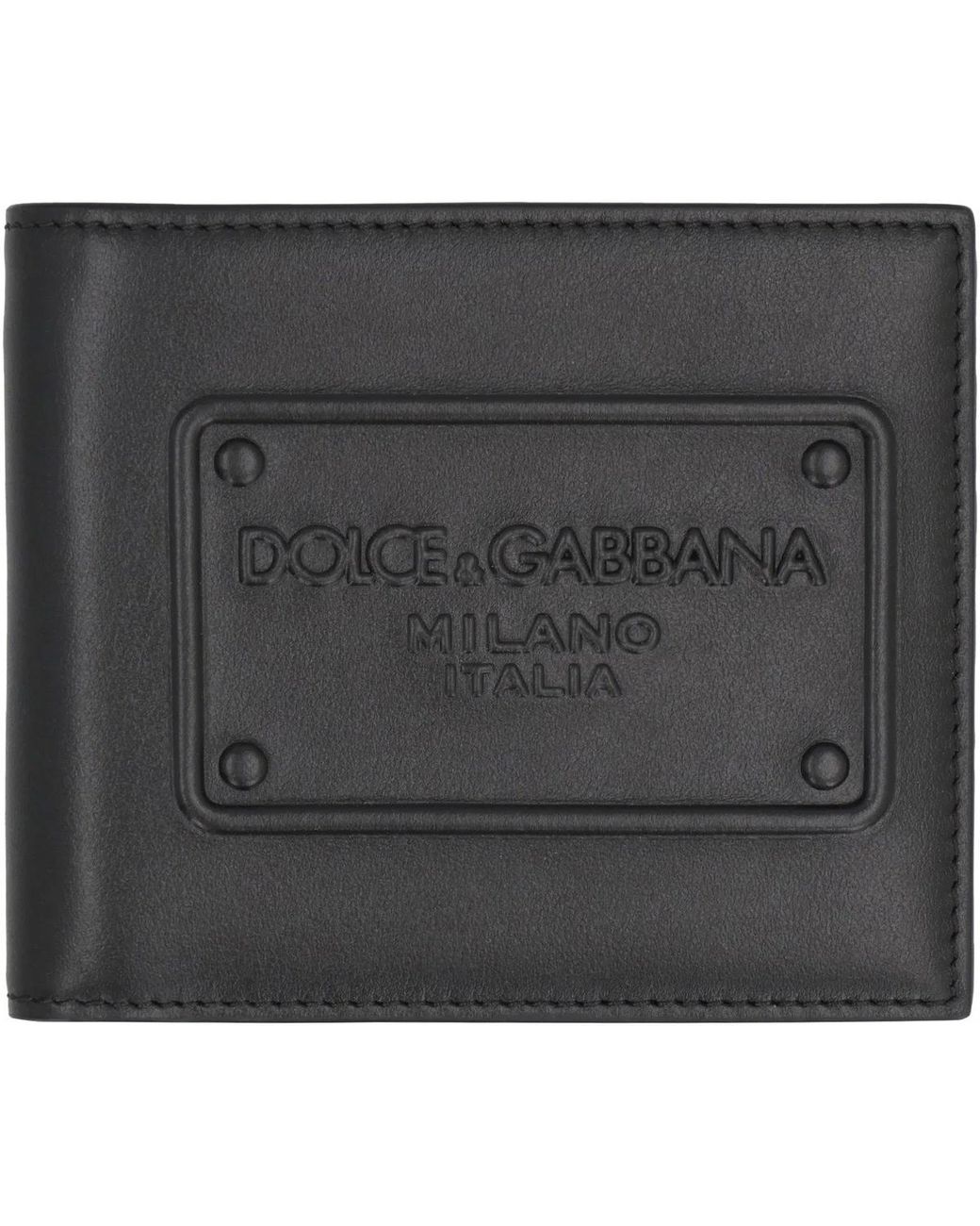 Dolce & Gabbana Gray Dolce & Gabbana Calf Leather Wallet for men