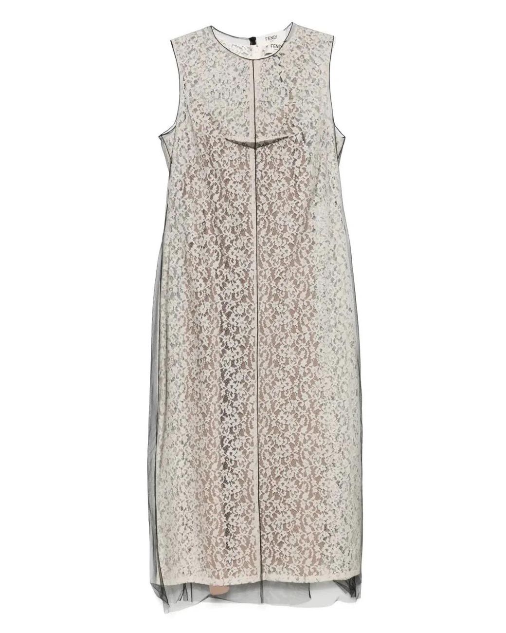 Fendi Gray Lace Dress