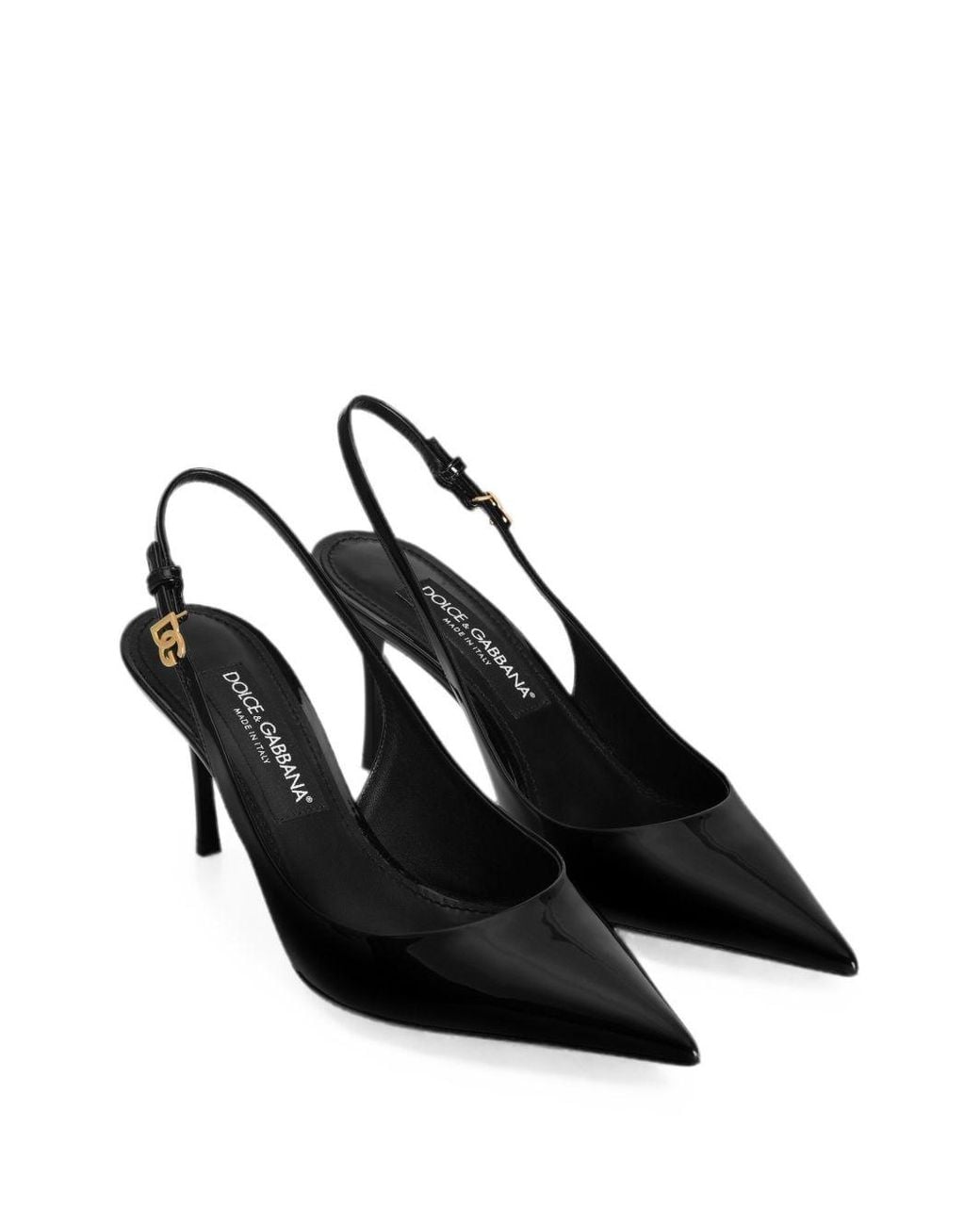 Dolce & Gabbana Black Dolce & Gabbana Patent Leather Slingback