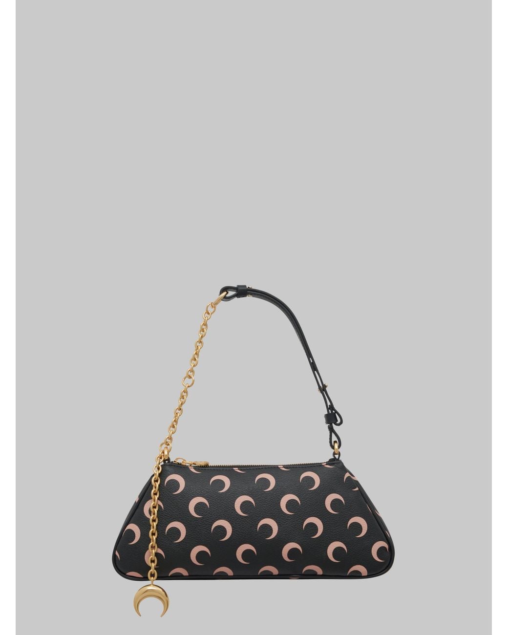 MARINE SERRE Black Moon Eclips Mini Canvas Shoulder Bag