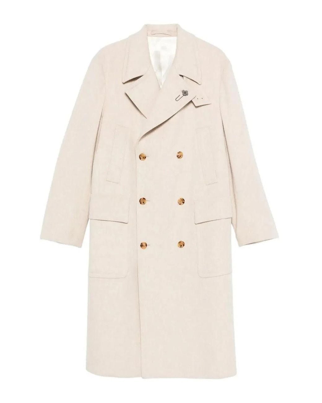 Lardini Natural Wool Virgin Wool Coat for men