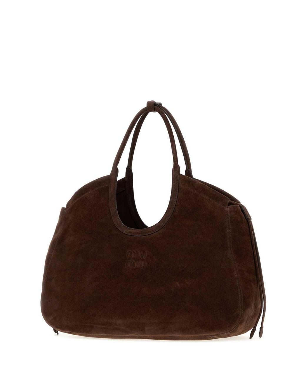 Miu Miu Brown Dark Suede Ivy Shopping Bag