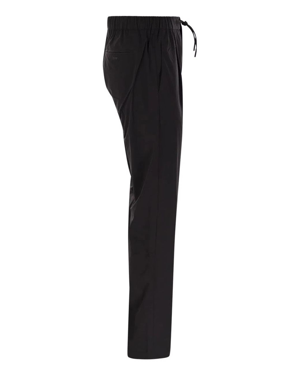 Herno Black Stretch Nylon Trousers for men