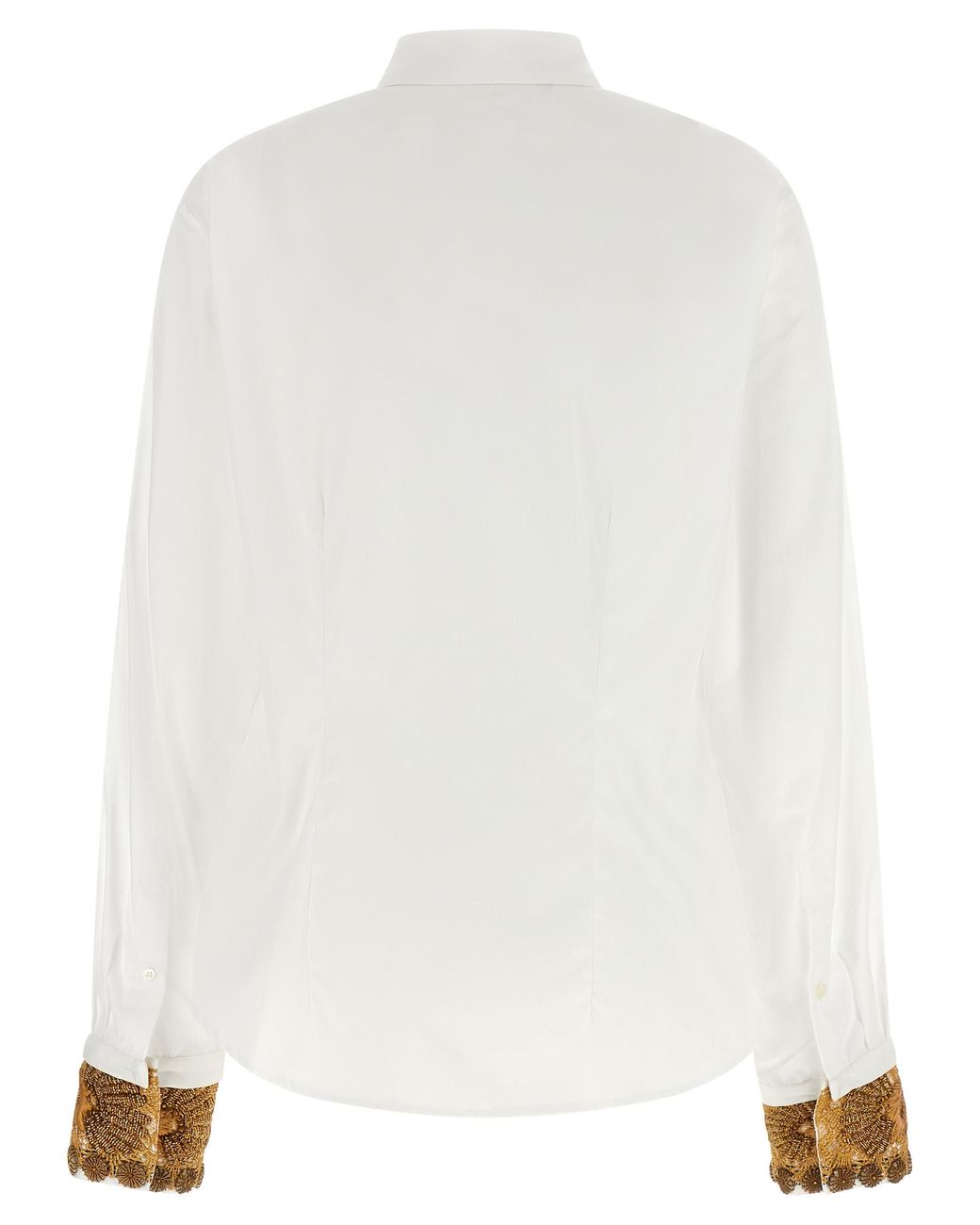 Dries Van Noten White Shirt With Embroidered Cuffs