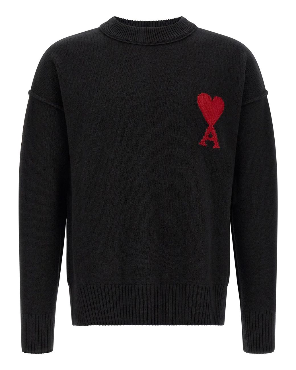 AMI Black 'Ami De Coeur' Sweater for men