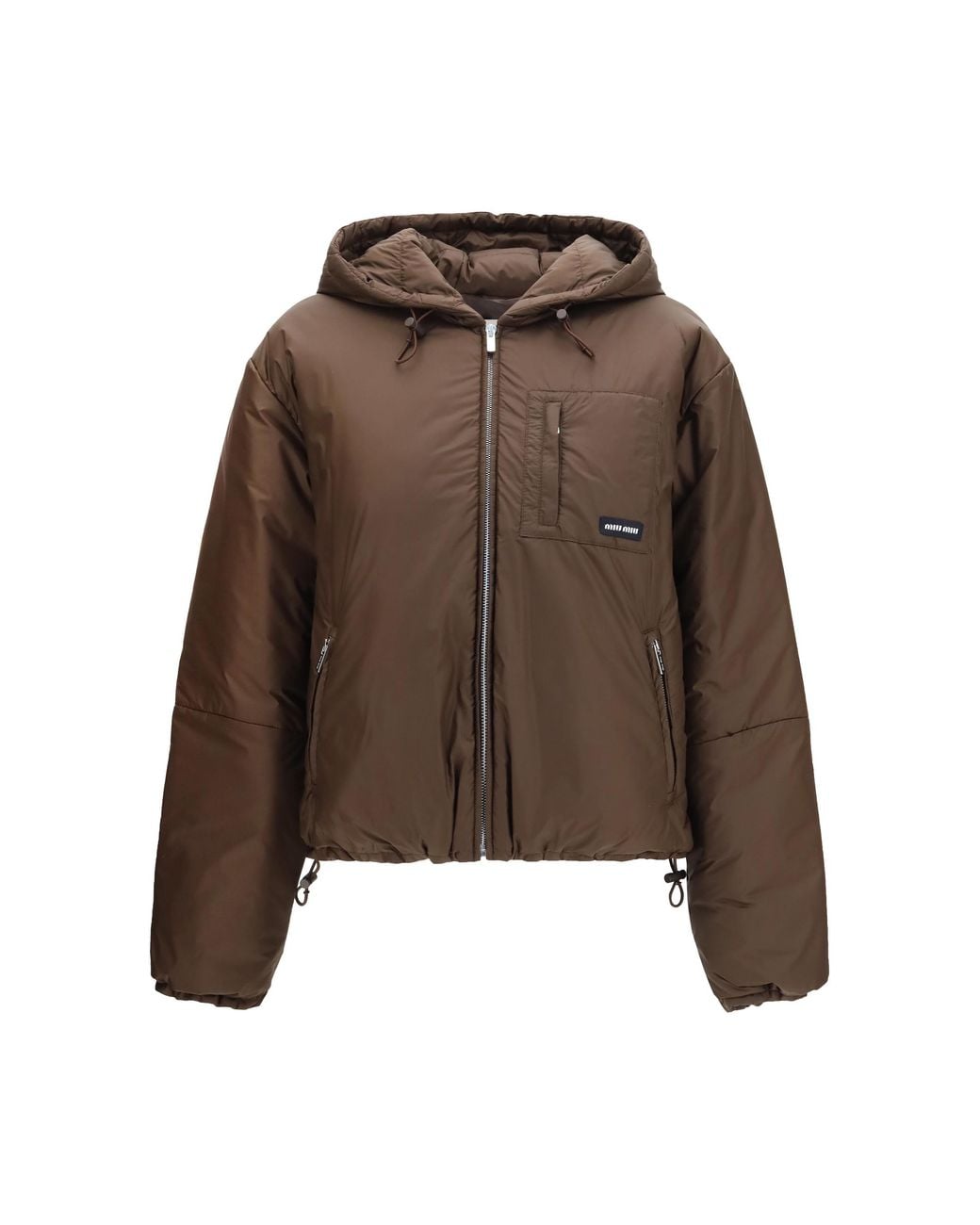 Miu Miu Brown Short Ripstop Down Jacket
