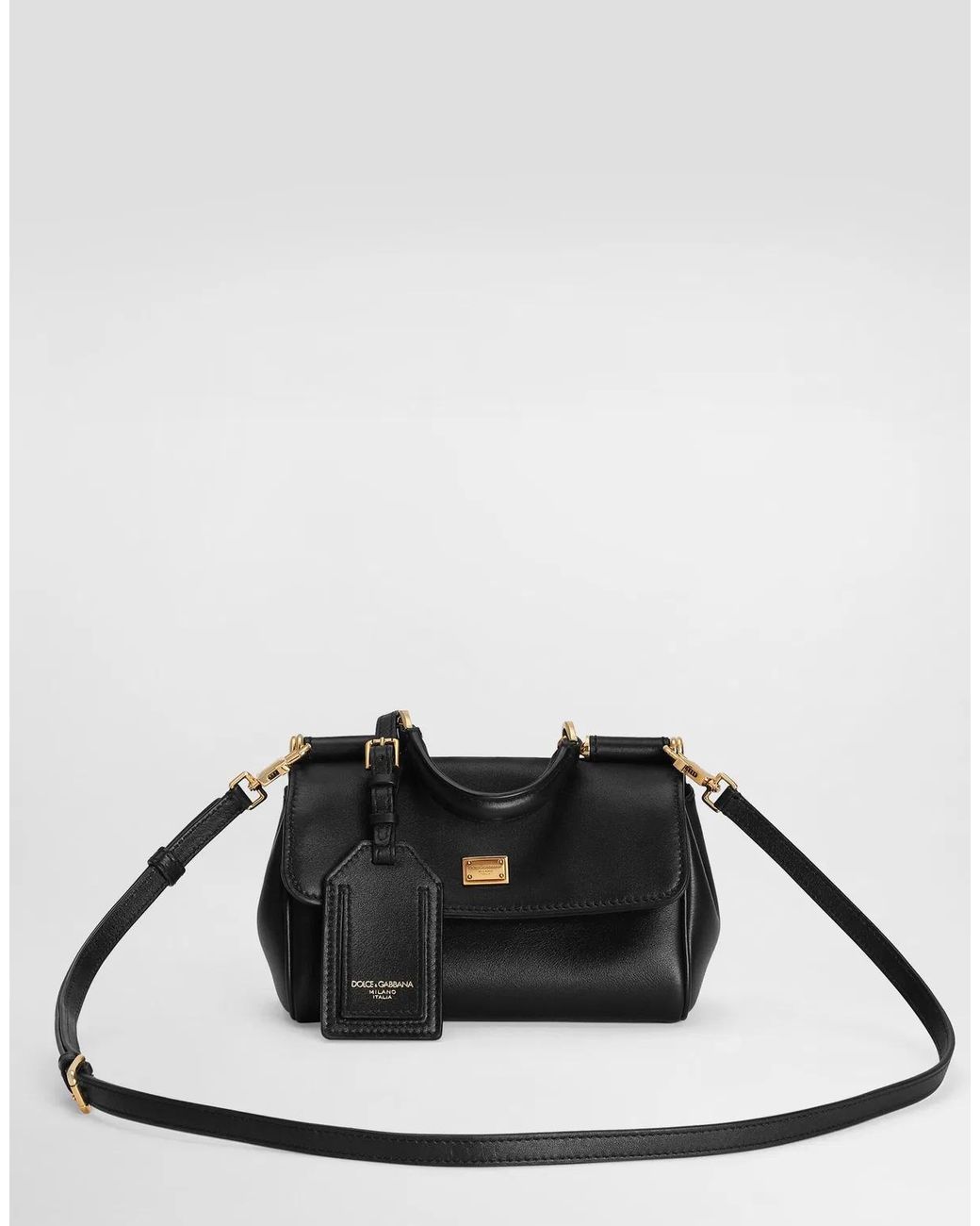 Dolce & Gabbana Black Dolce & Gabbana Calf Leather Top Handle Bag