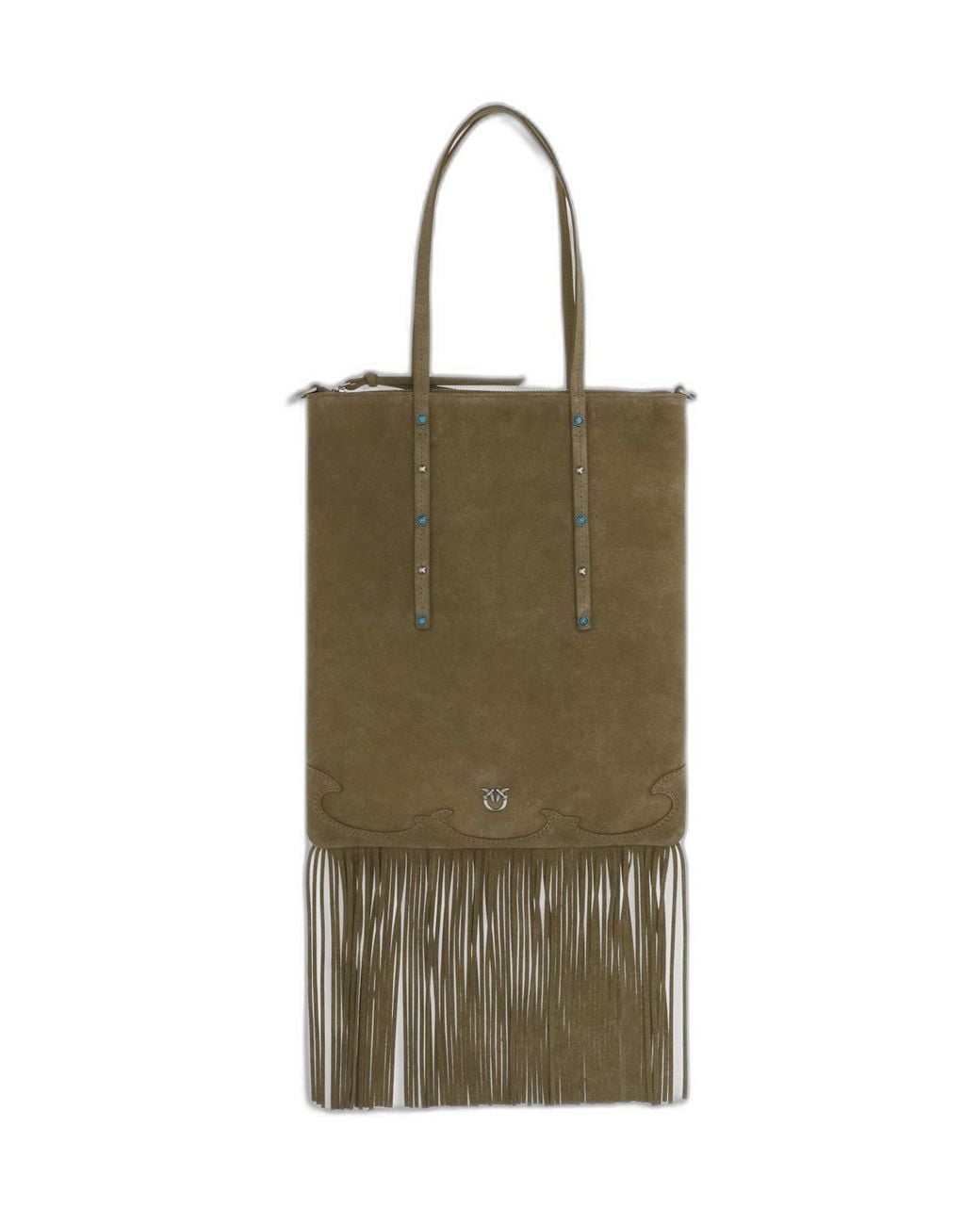 Pinko Green Suede Shoulder Bag