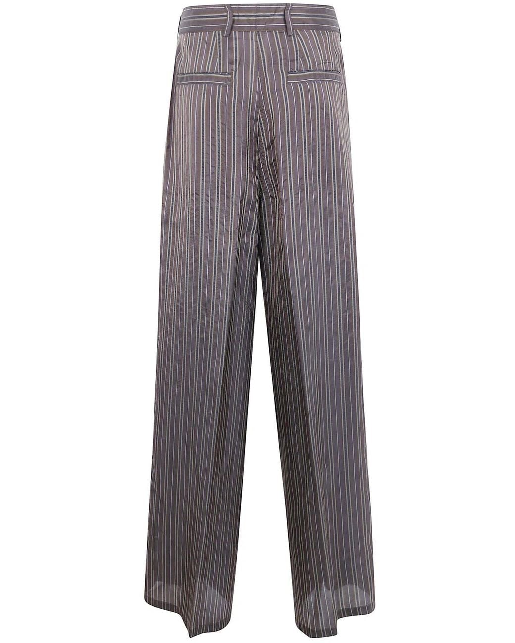 Dries Van Noten Gray "Penn 2267" Striped Trousers