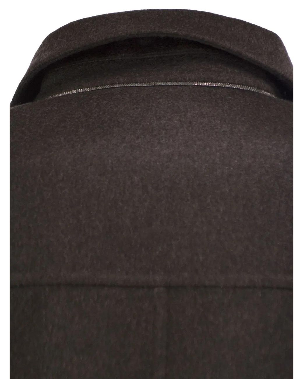 Brunello Cucinelli Black Cropped Cashmere Jacket With Monili Detail