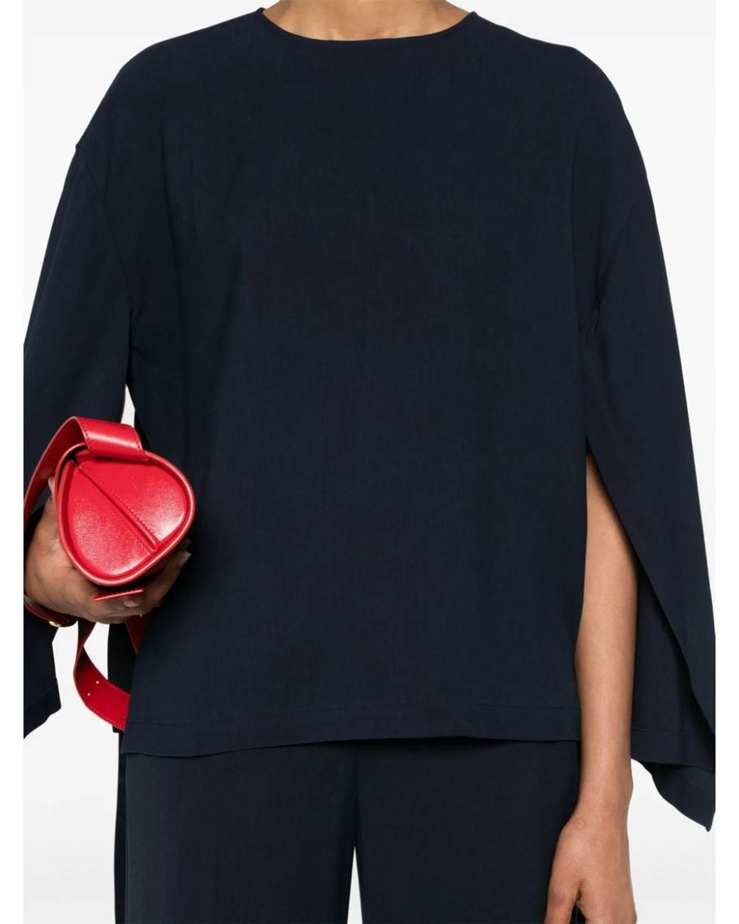 Erika Cavallini Semi Couture Black Cady Texture Blouse