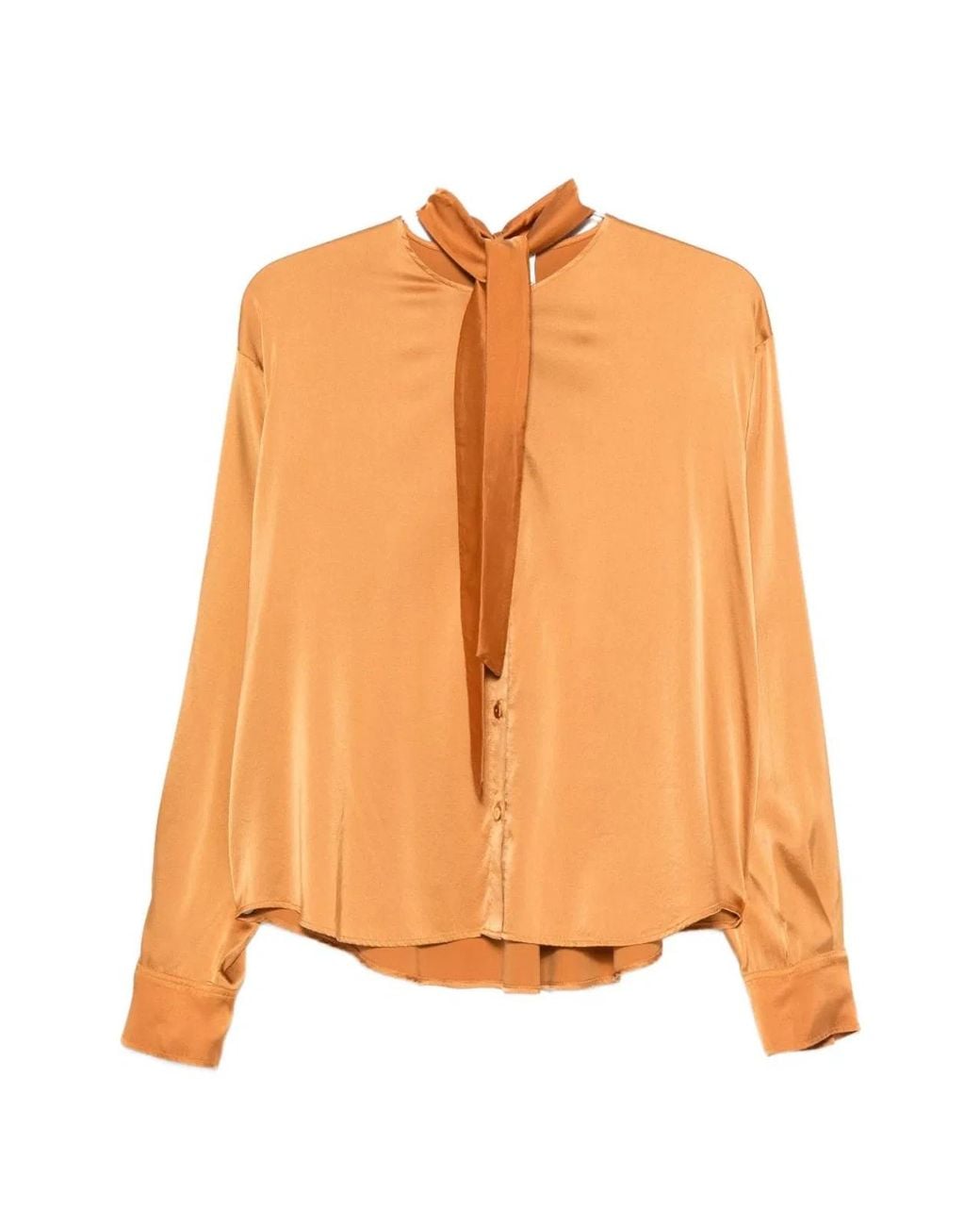Forte_forte Orange Silk Bow-Tie Shirt