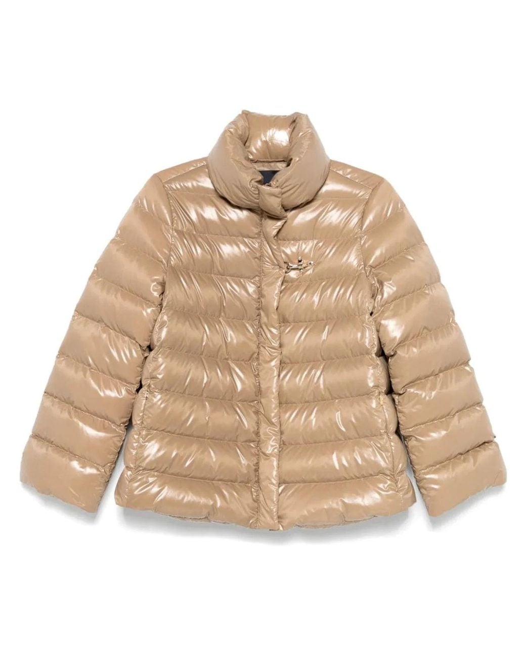 Fay Natural Glossy Quilted Down Jacket