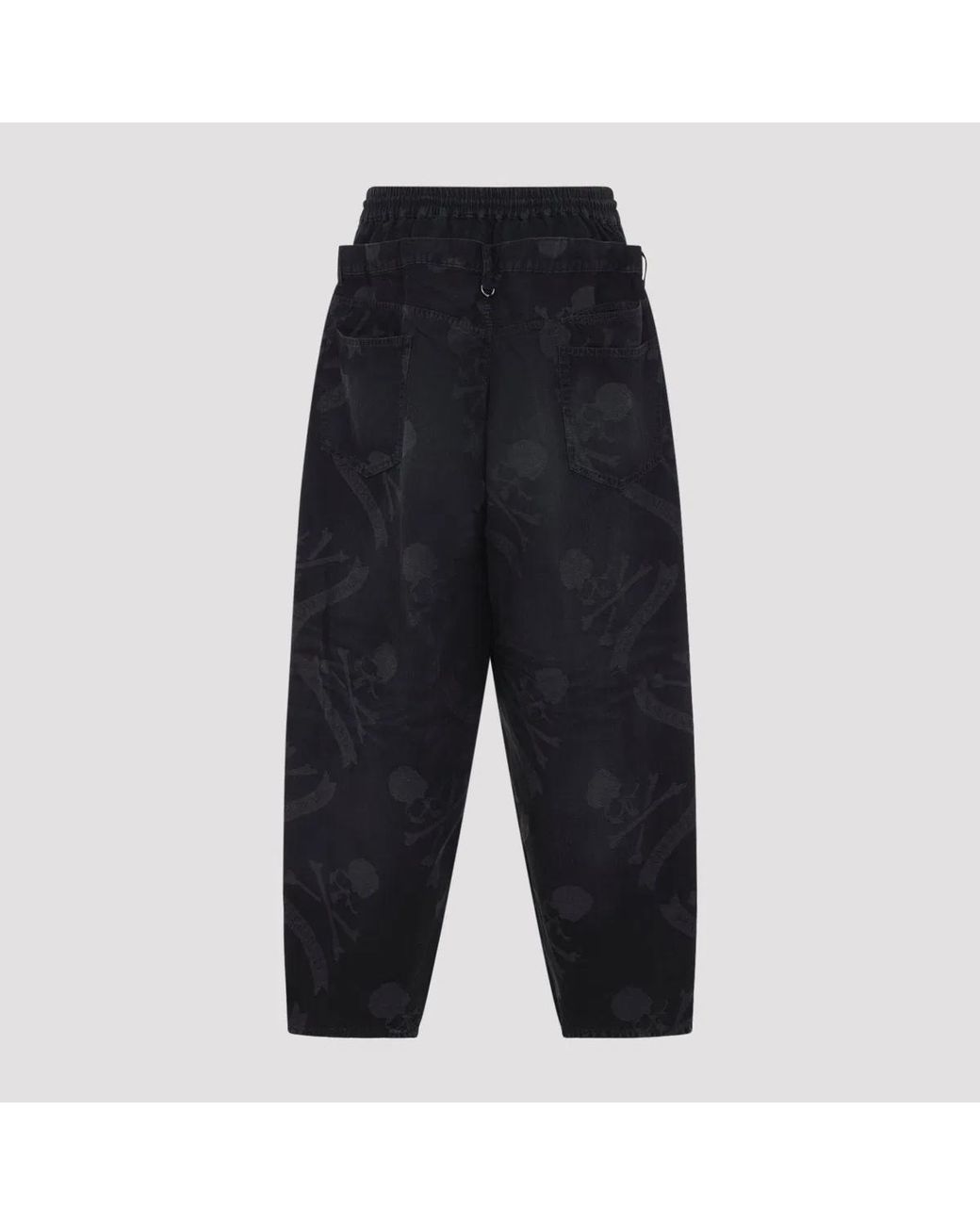 Mastermind Japan Black Aloha Wide Fit Easy Denim Pants for men