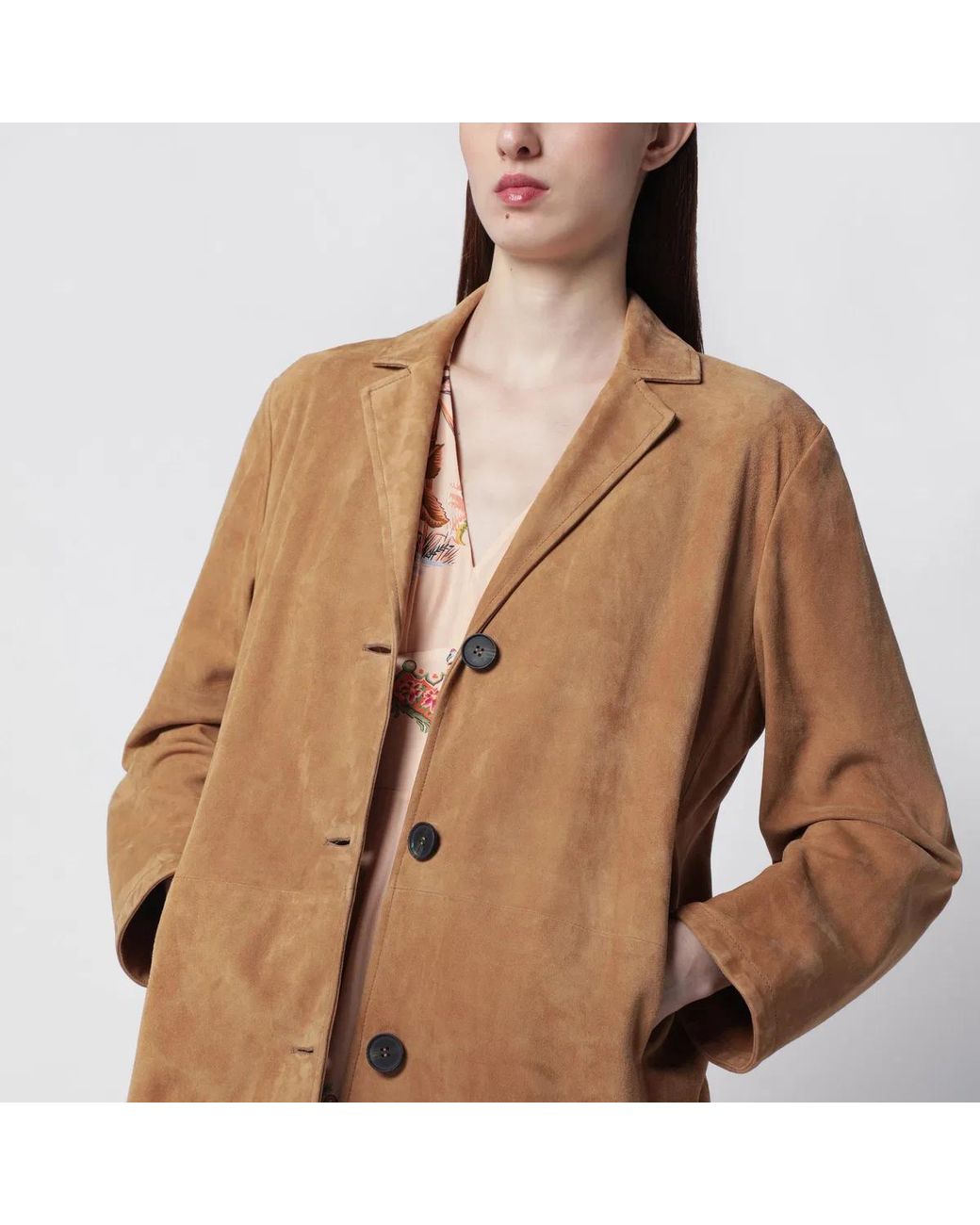 SWD by S.w.o.r.d. Brown Long Suede Leather Jacket