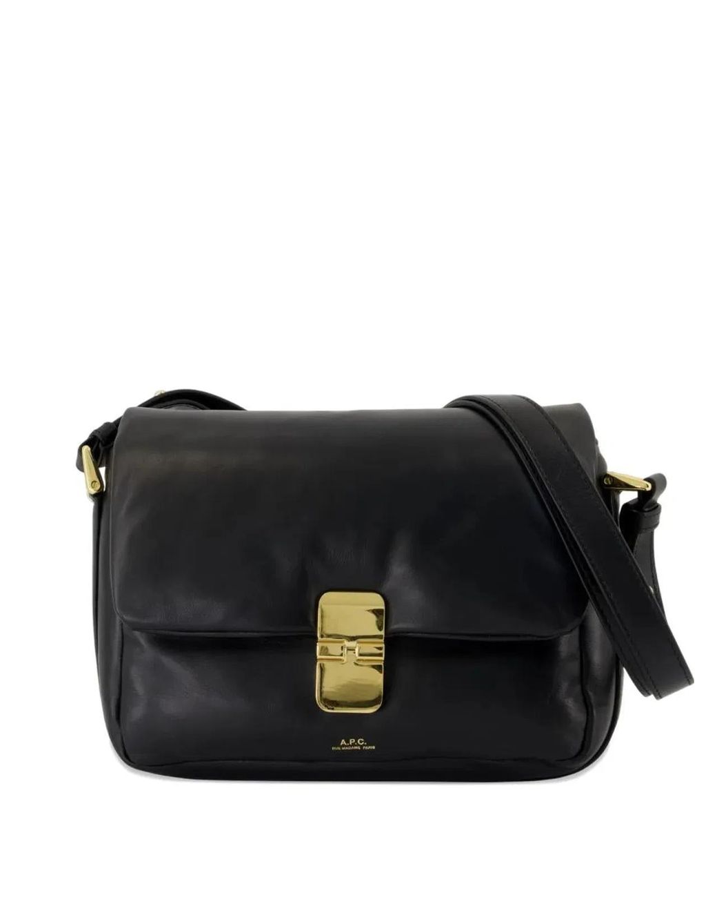 A.P.C. Black Crossbody Bag With Magnetic Flap Closure