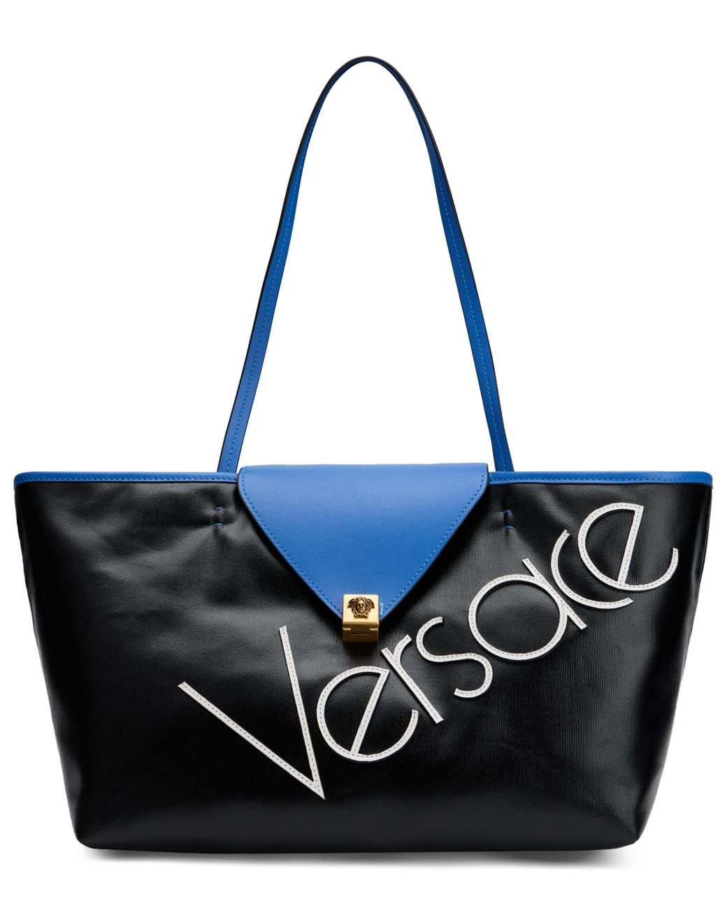 Versace Black Small Vivian Shopping Bag
