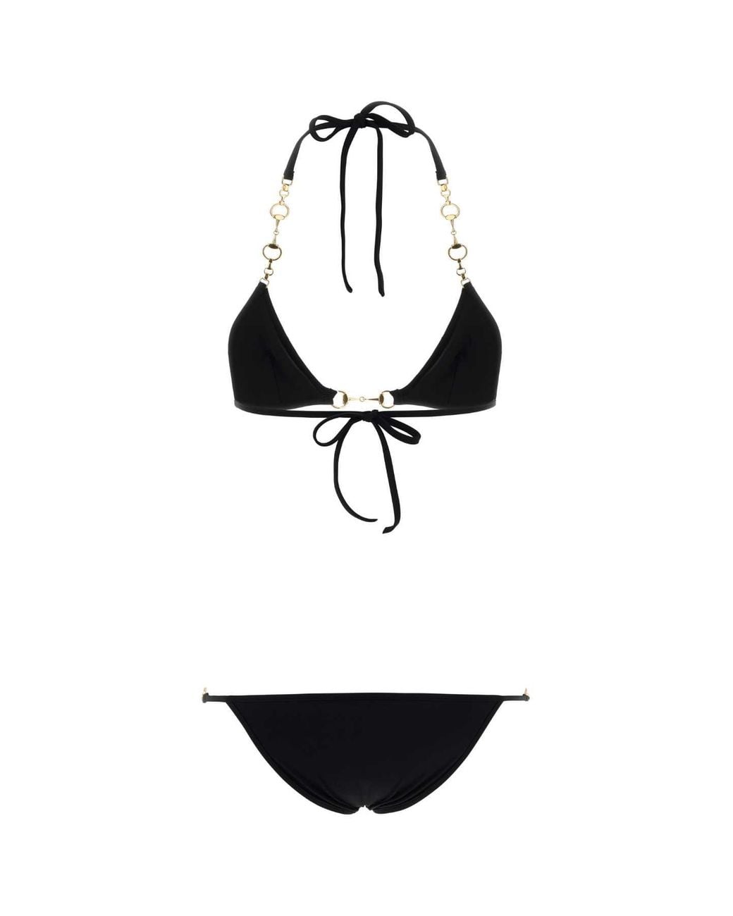Gucci White Stretch Jersey Bikini With Horsebit