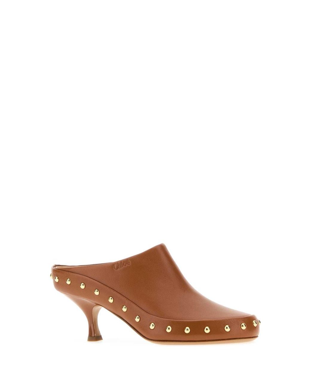 Chloé Brown Leather Junie Mules