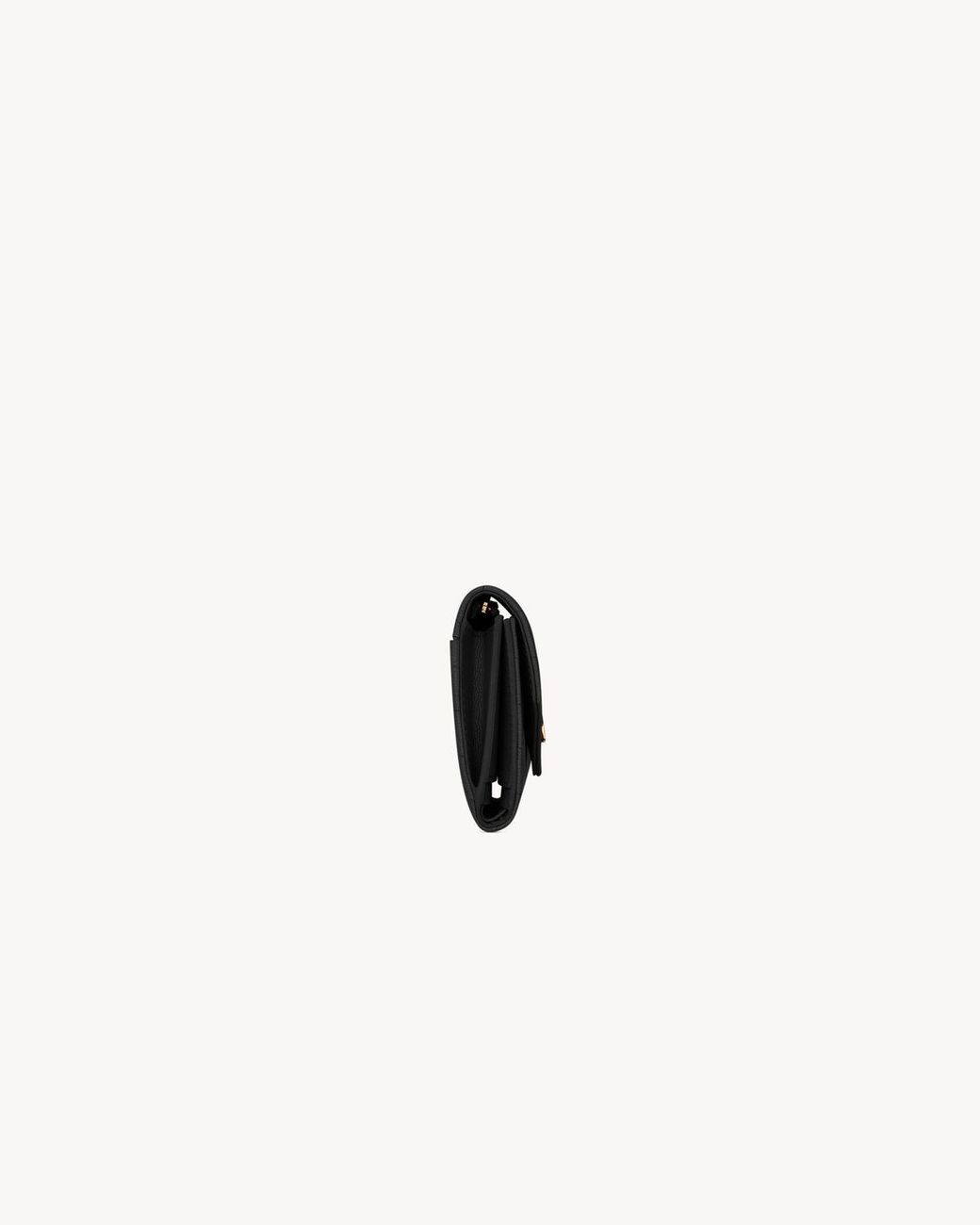 Saint Laurent White Cassandre Matelassé Compact Tri Fold Wallet