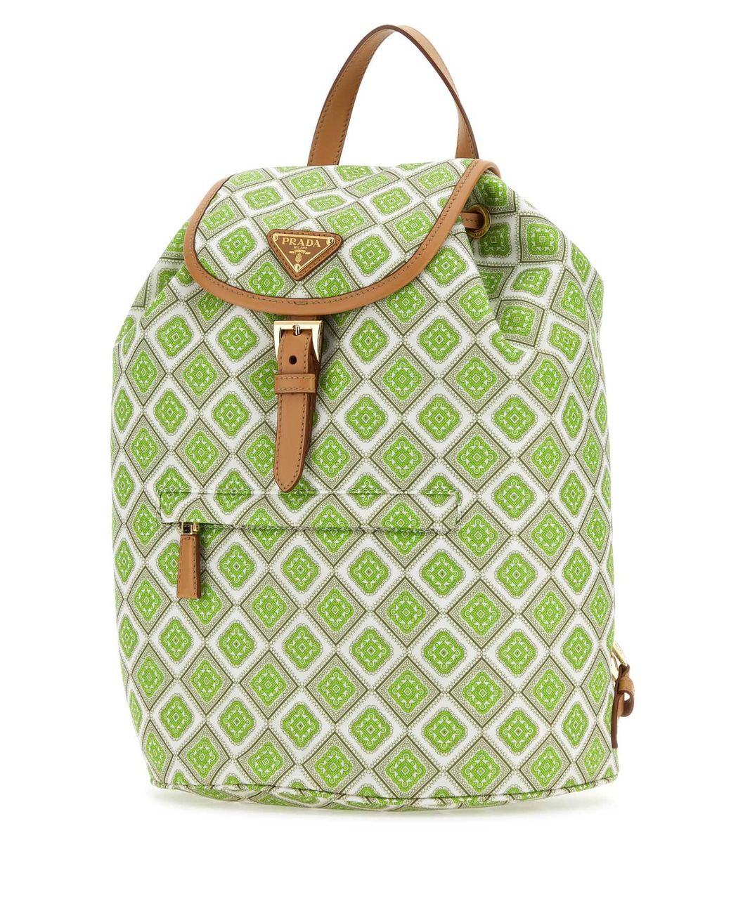 Prada Green Printed Re-Nylon Backpack