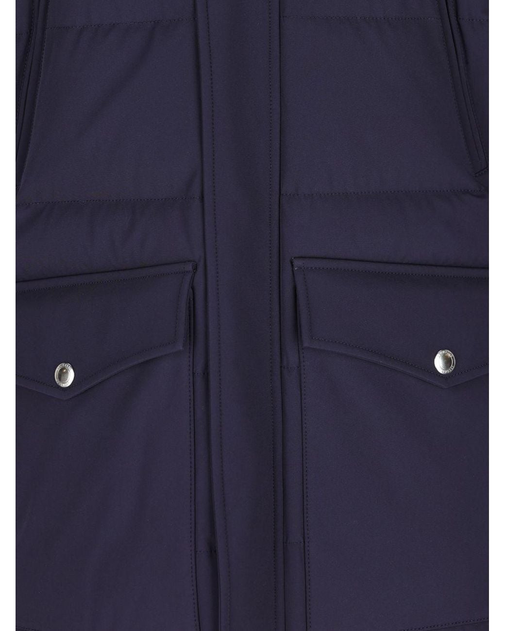 Brunello Cucinelli Blue Nylon Hooded Jacket for men