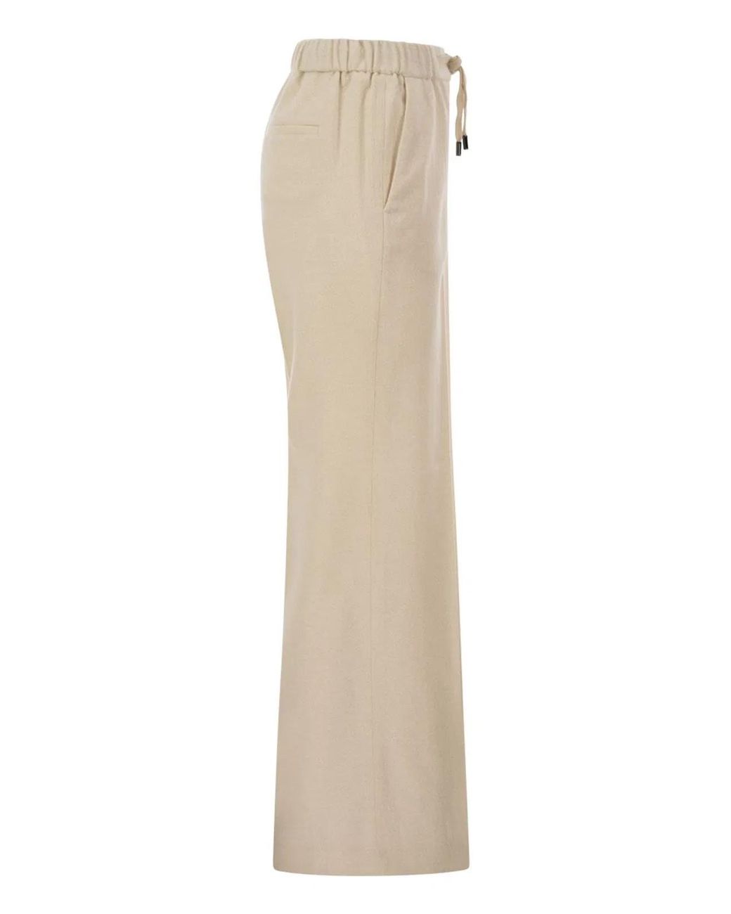 Peserico Natural Tailored Virgin Wool, Cashmere And Metallic Fibre Jogger Trousers