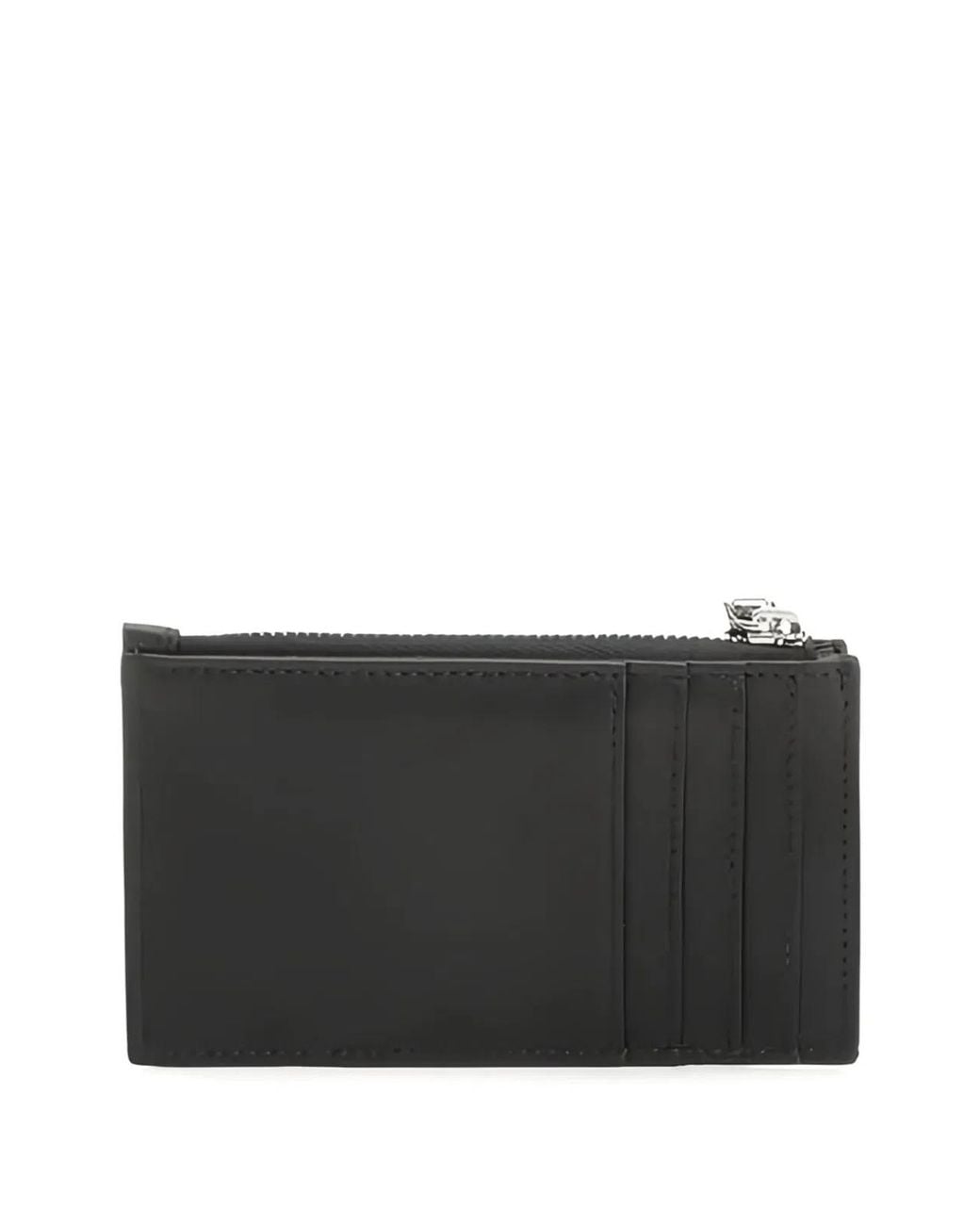 McQueen Black Leather Cardholder Wallet for men