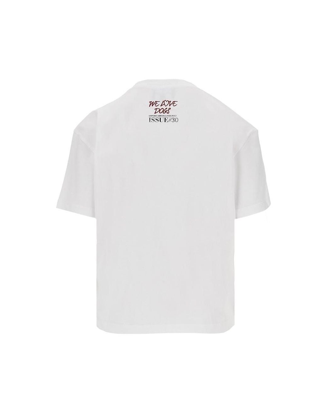 Emporio Armani White Jersey T-Shirt With Print