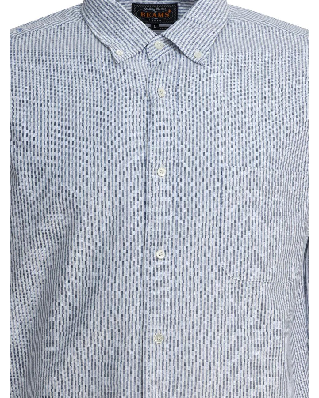 Beams Plus Blue Cotton Shirt for men