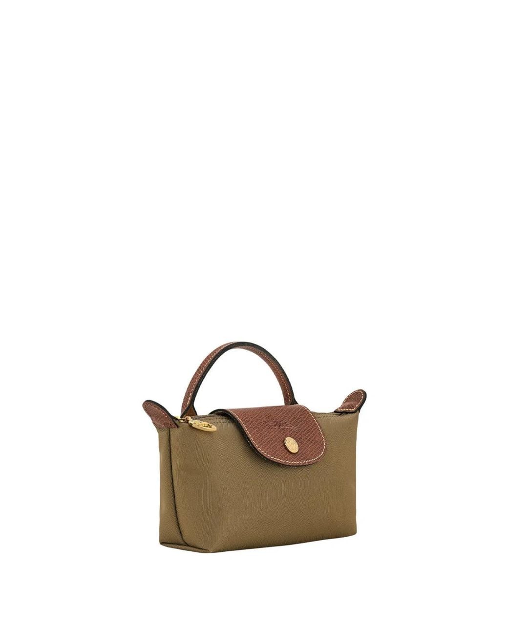 Longchamp Green Le Pliage Original Pebble Clutch Bag