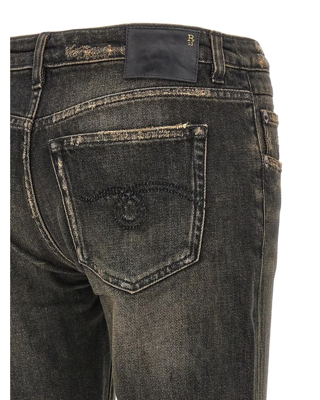 R13 Gray 'Boy Straight' Jeans